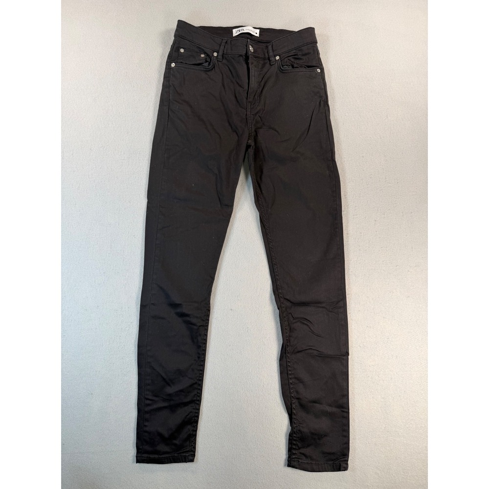 Y2K Zara Womens Skinny Jeans Black Denim Size 6 EUR 38 MEX 28 Mid Rise Stretch